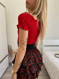Top plissettano rosso