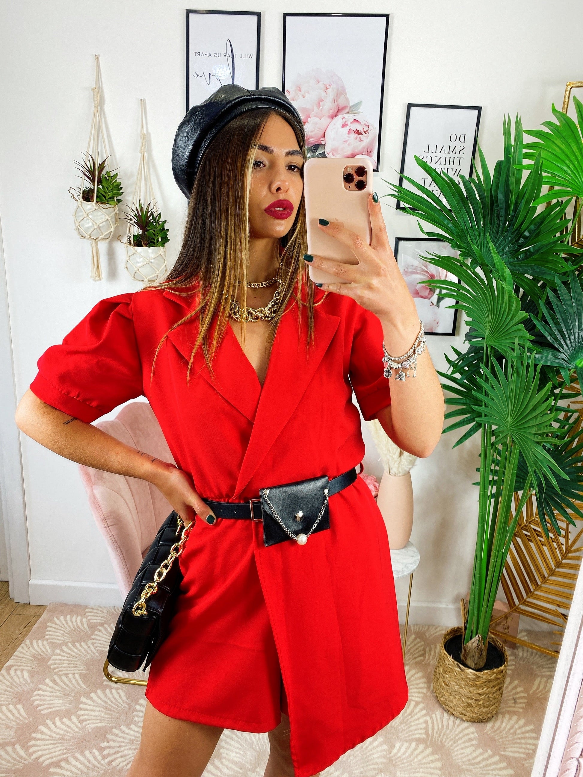 Tutina rossa con borsetta