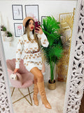 Maxi maglione Bianco a cuori