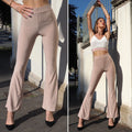 Pantalone a zampa beige