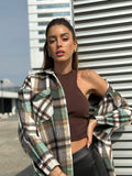 Giaccone a quadri Camel green