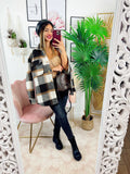 Giacca a quadri dettaglio beige