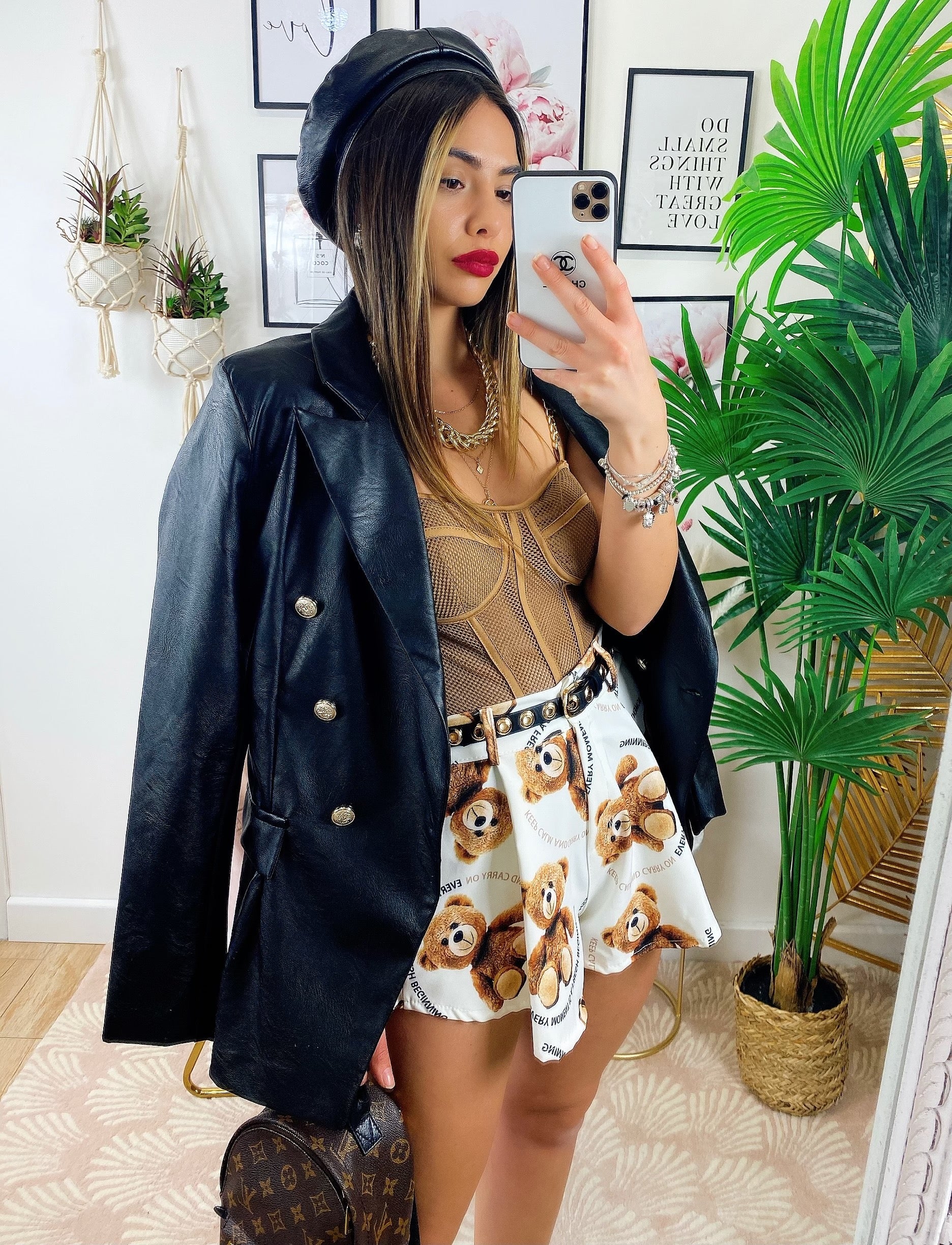 Blazer in ecopelle Nero