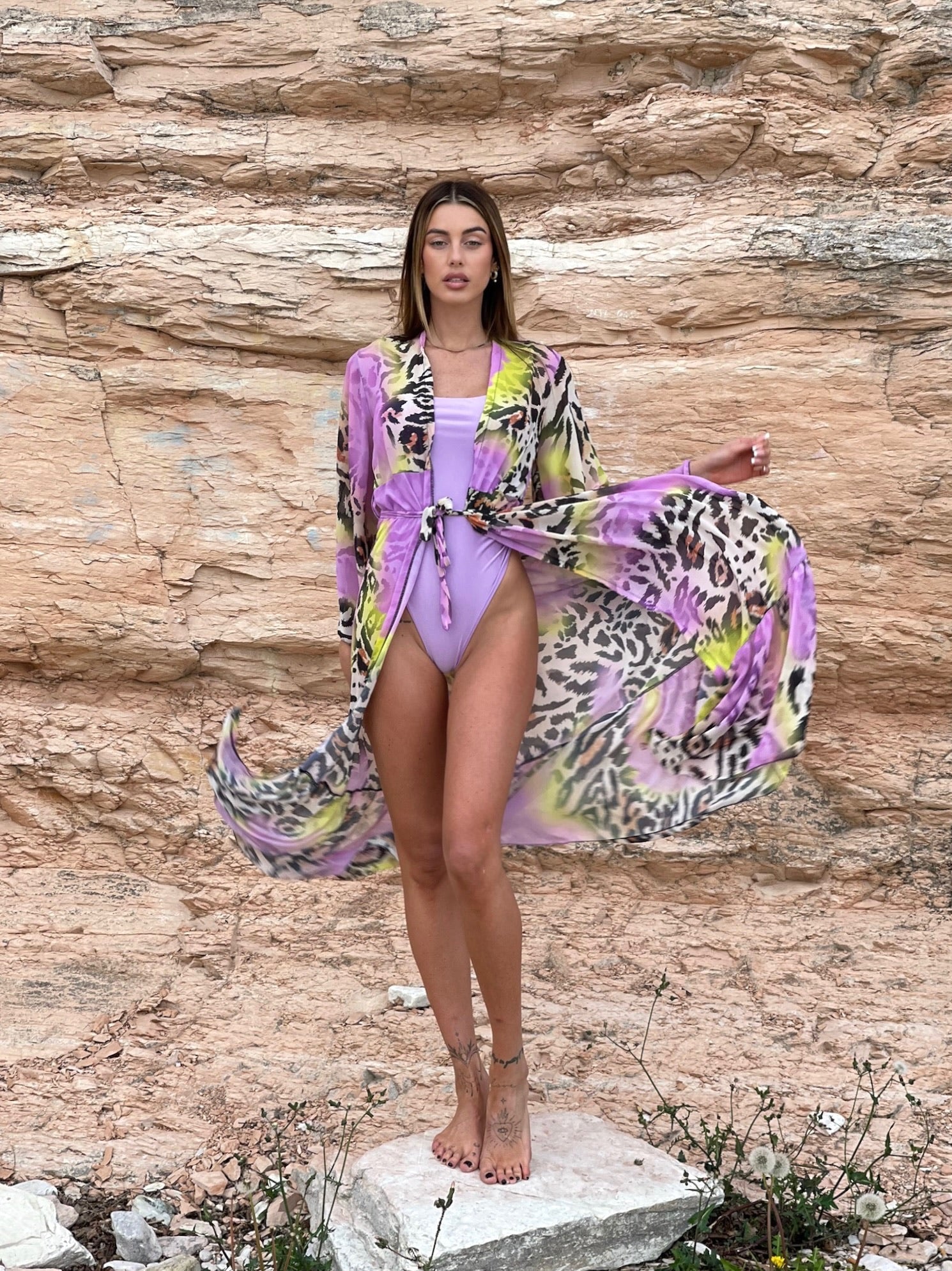 Kimono animalier lilla