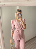 Completo giacca e pantalone cipria
