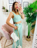 Completo verdeacqua pantalone e top