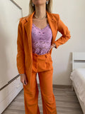 Completo oversize giacca e pantalone arancio