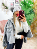 Cappotto corto Teddy grigio