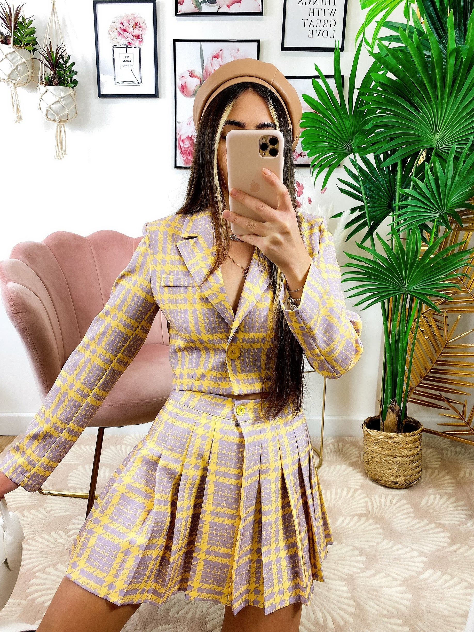 Completo Giacca Corta e Gonna Giallo