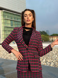 Giacca check Fuxia