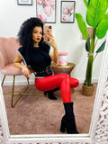 Leggins eco pelle Rosso
