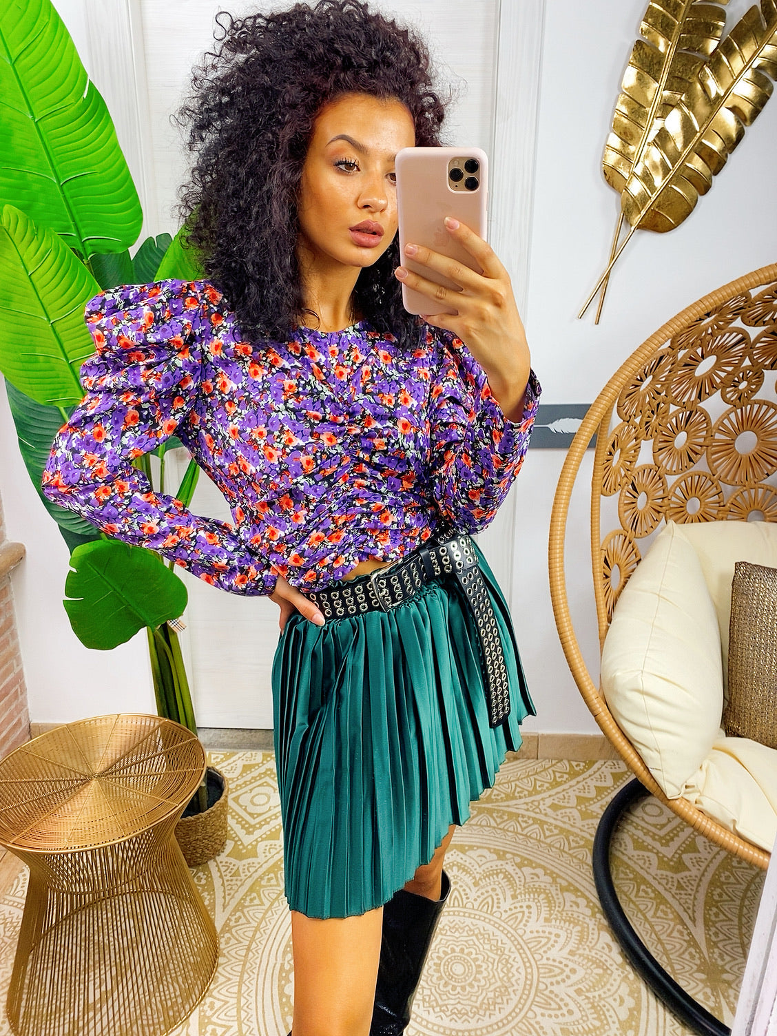 Blusa a fiorellini lilla