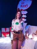 Maglione Top Quality Unisex con alberelli panna