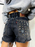 Short Levi’s Vintage con Borchie bagno grigio scuro