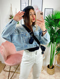 Giacca di jeans con borchie
