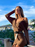 Abito glitter arricciato terra gold
