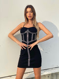 Abito a spalline con strass