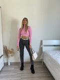Jeans wide leg grigio