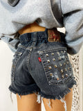 Short Levi’s Vintage con Borchie bagno grigio scuro