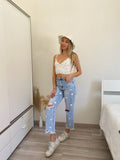 Top bianco con stelle