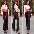 Pantalone a zampa con spille