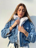 Giubbotto jeans con eco-pelo