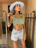 Top luxsequin verde