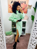 Abito midi in maglia menta