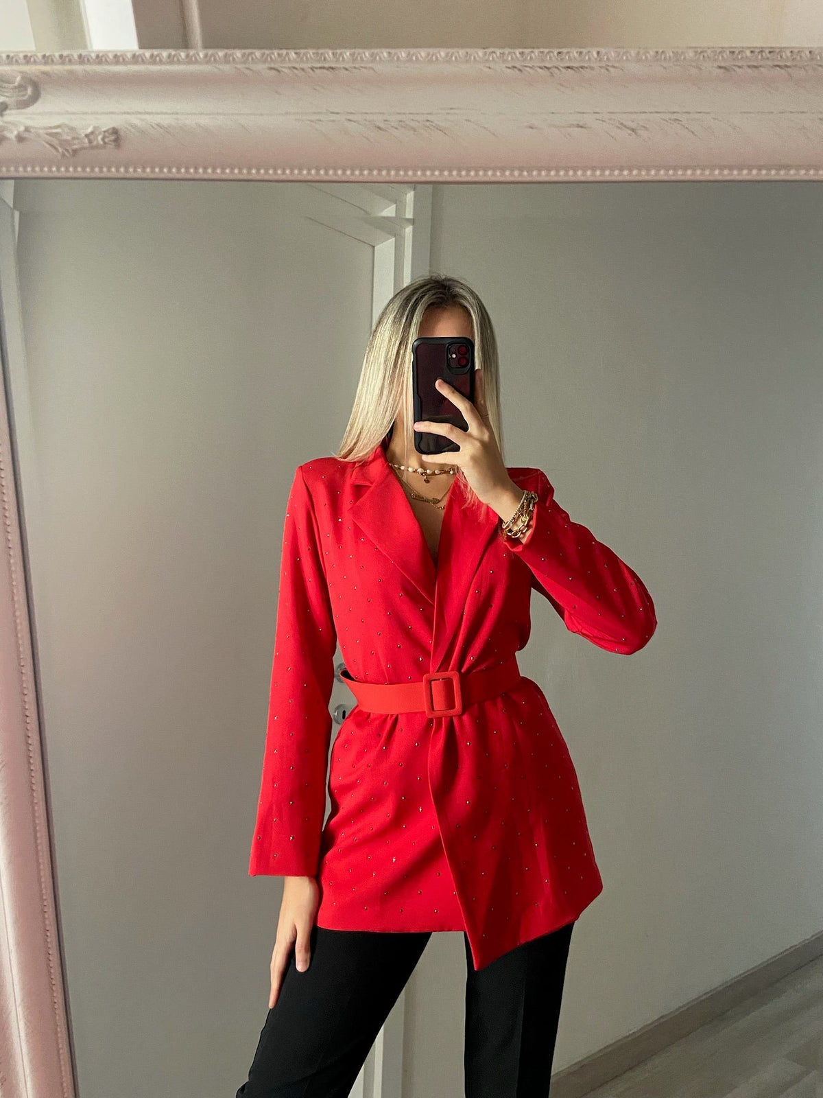 Giacca con strass rossa