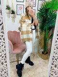 Giacca a quadri Beige con tasche