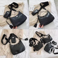 Set 3 bag in eco Pelle con catena argento