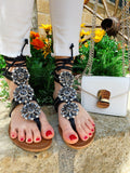 Infradito Con strass grandi nere
