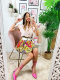 Camicia smanicata con borsetta Rosa