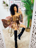 Abito a kimono maculato beige