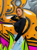 Maglia con incrocio nero