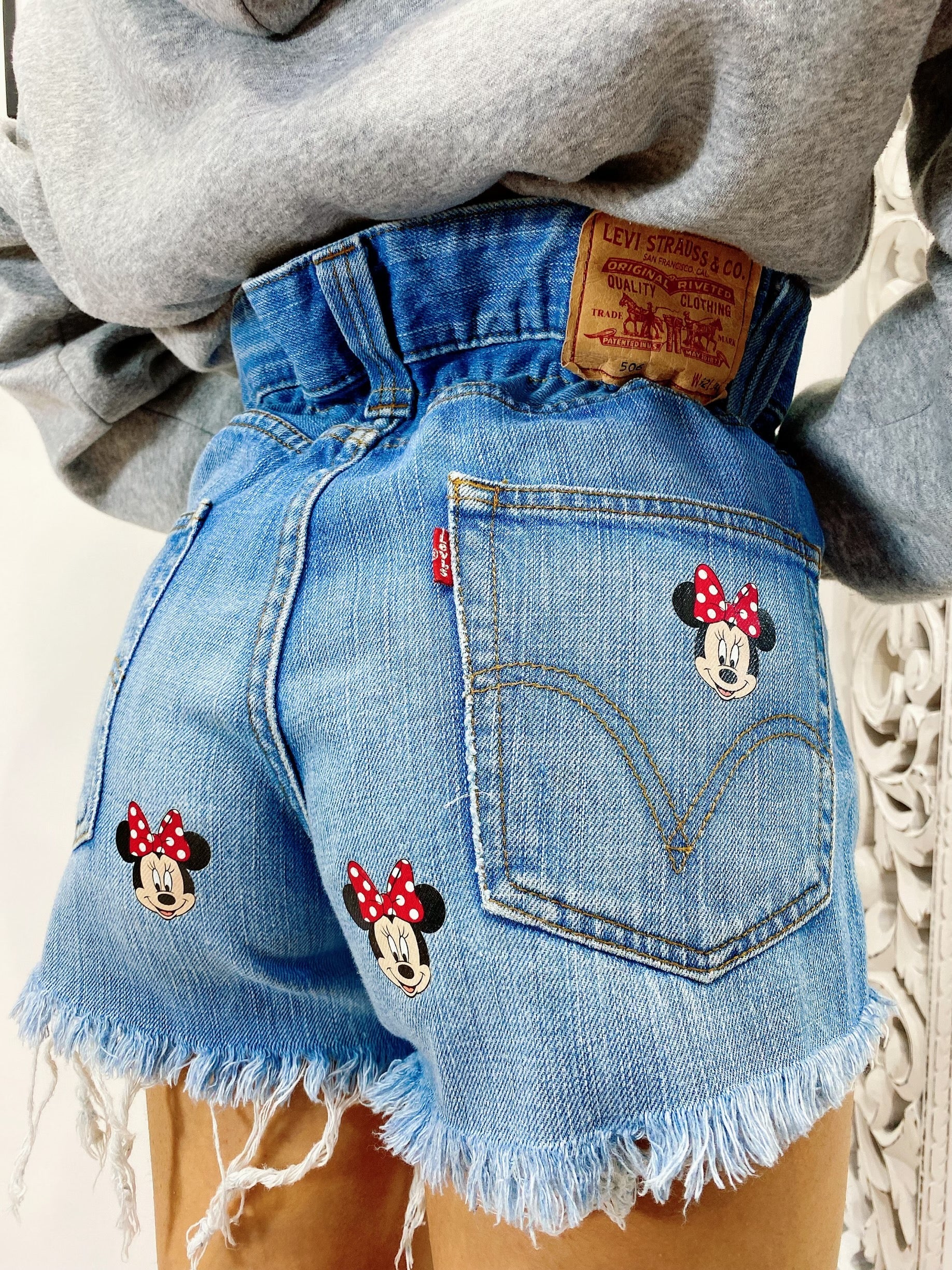 Short Levi’s Vintage stampa topolina con strappi
