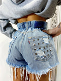 Short Levi’s Vintage con Borchie bagno medio chiaro