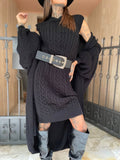 Completo abito e cardigan nero