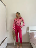 Pantalone vita alta Fuxia