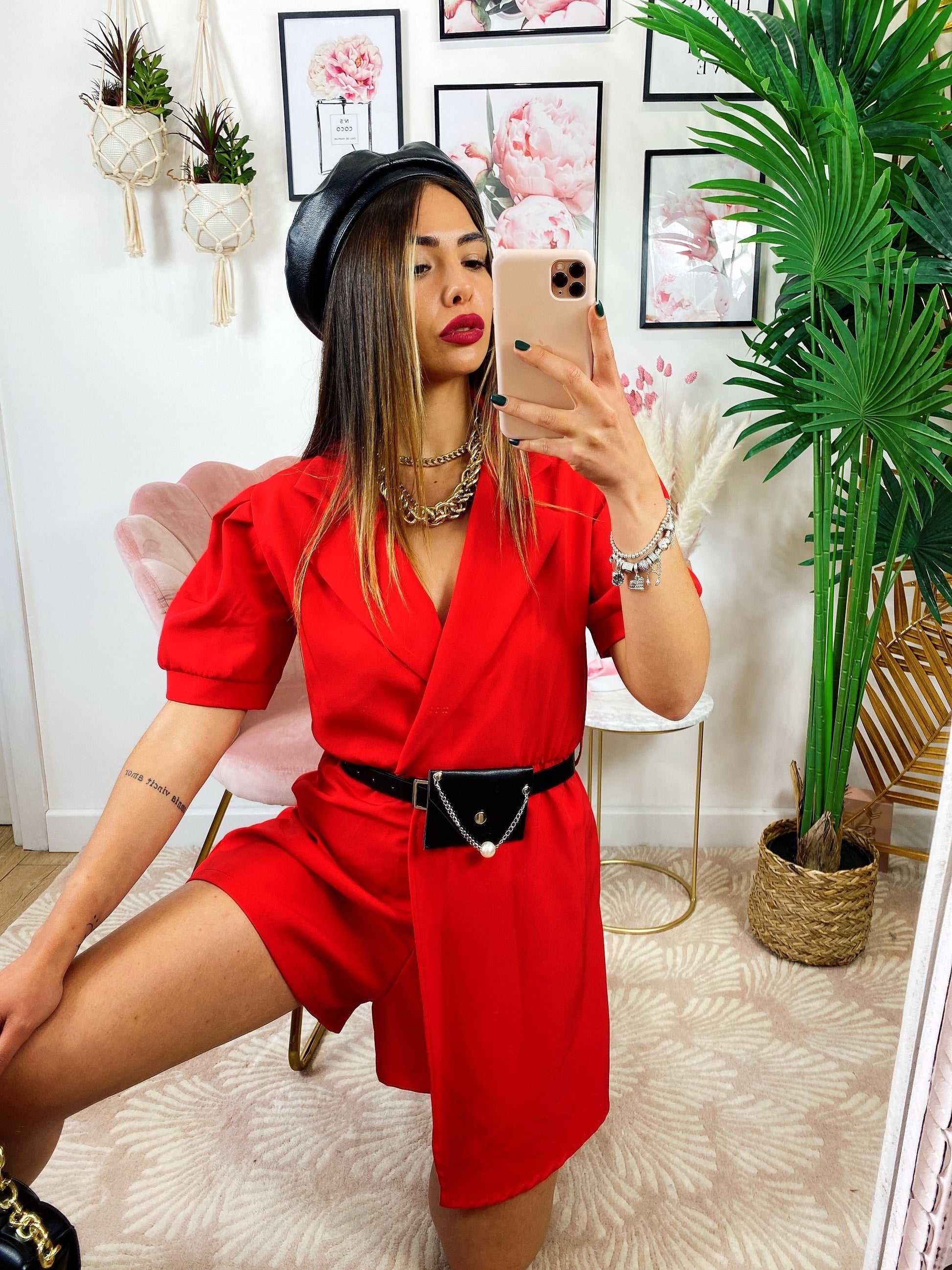 Tutina rossa con borsetta