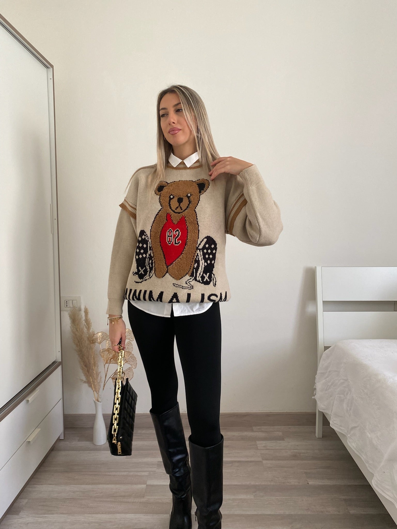 Maglione Teddy Soft Camel