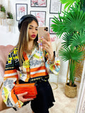 Camicia etnica dettaglio arancio senza borsetta