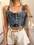 Corpetto in jeans con bottoni