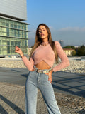 Maglioncino morbidissimo choker cipria