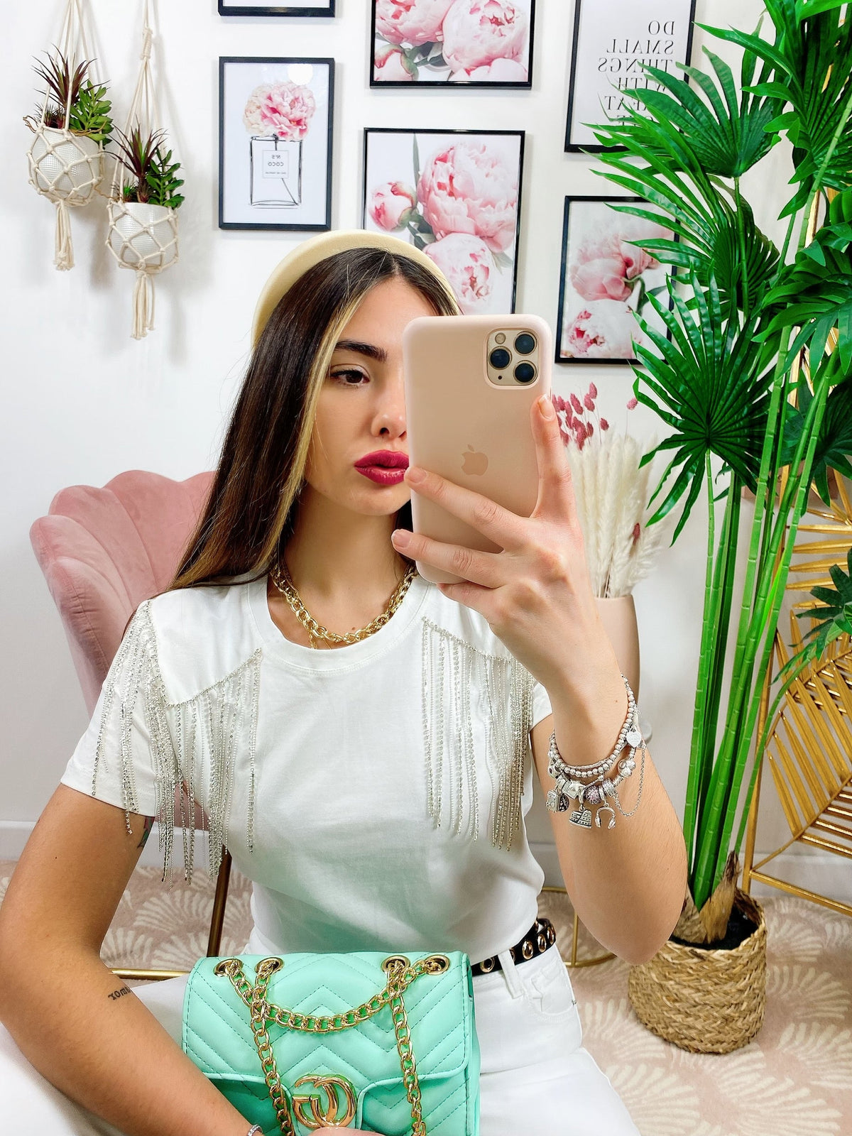 T-shirt con strass