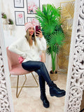 Maglione Bianco con fiocchi gioiello