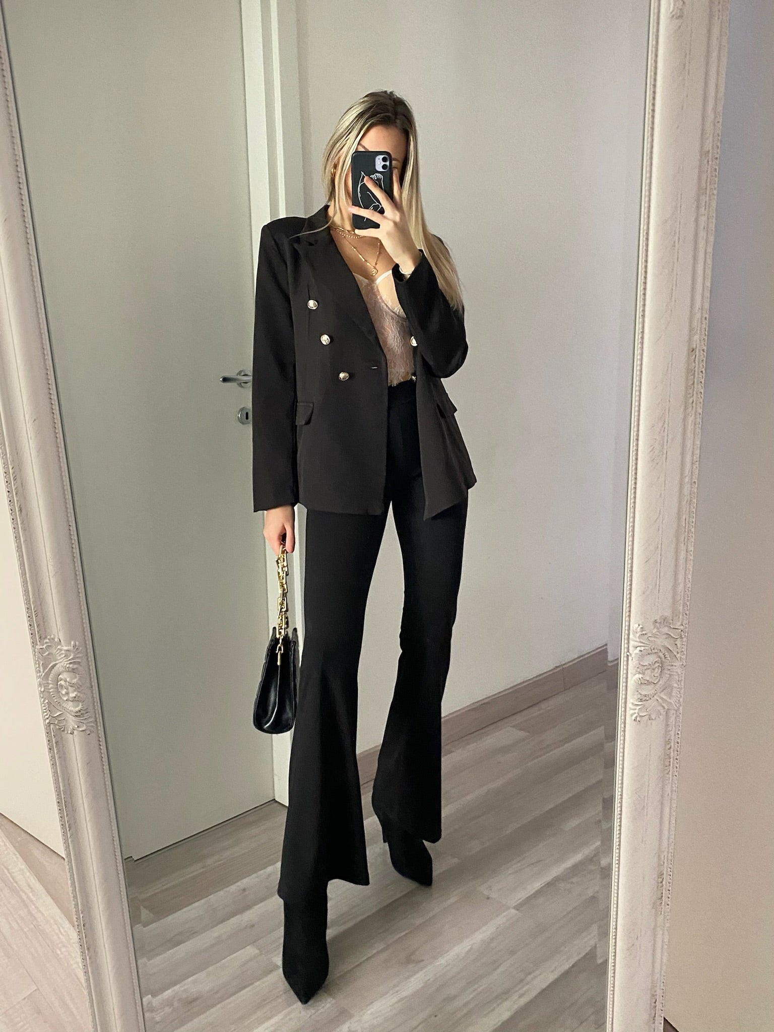 Pantalone a zampa nero