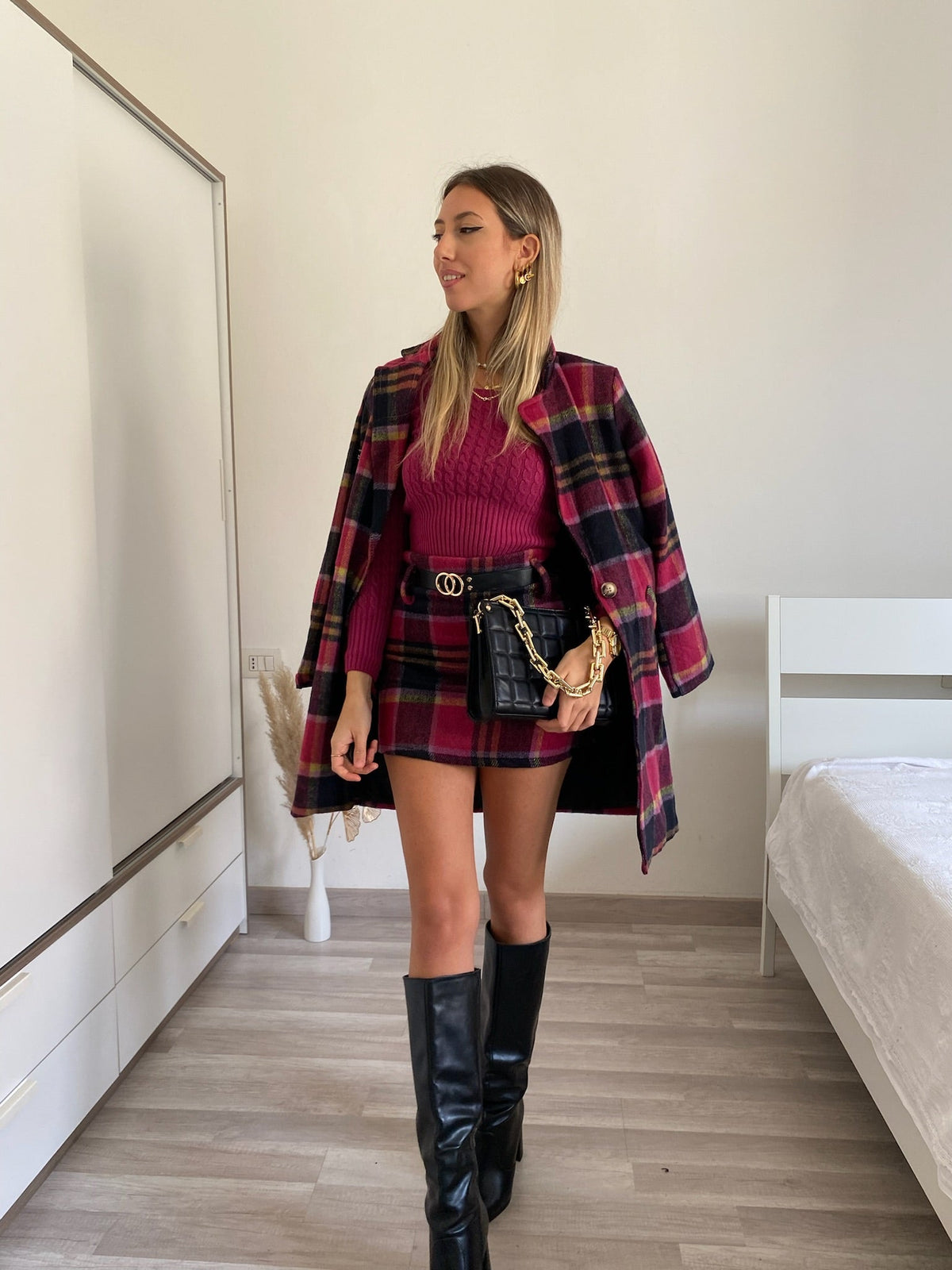 Maglioncino a trecce Fuxia