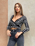 Maglione crop Bianco e nero