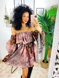 Abito a kimono maculato rosa